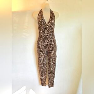 Vintage American Apparel Leopard Print Catsuit - Made in USA - Size Medium